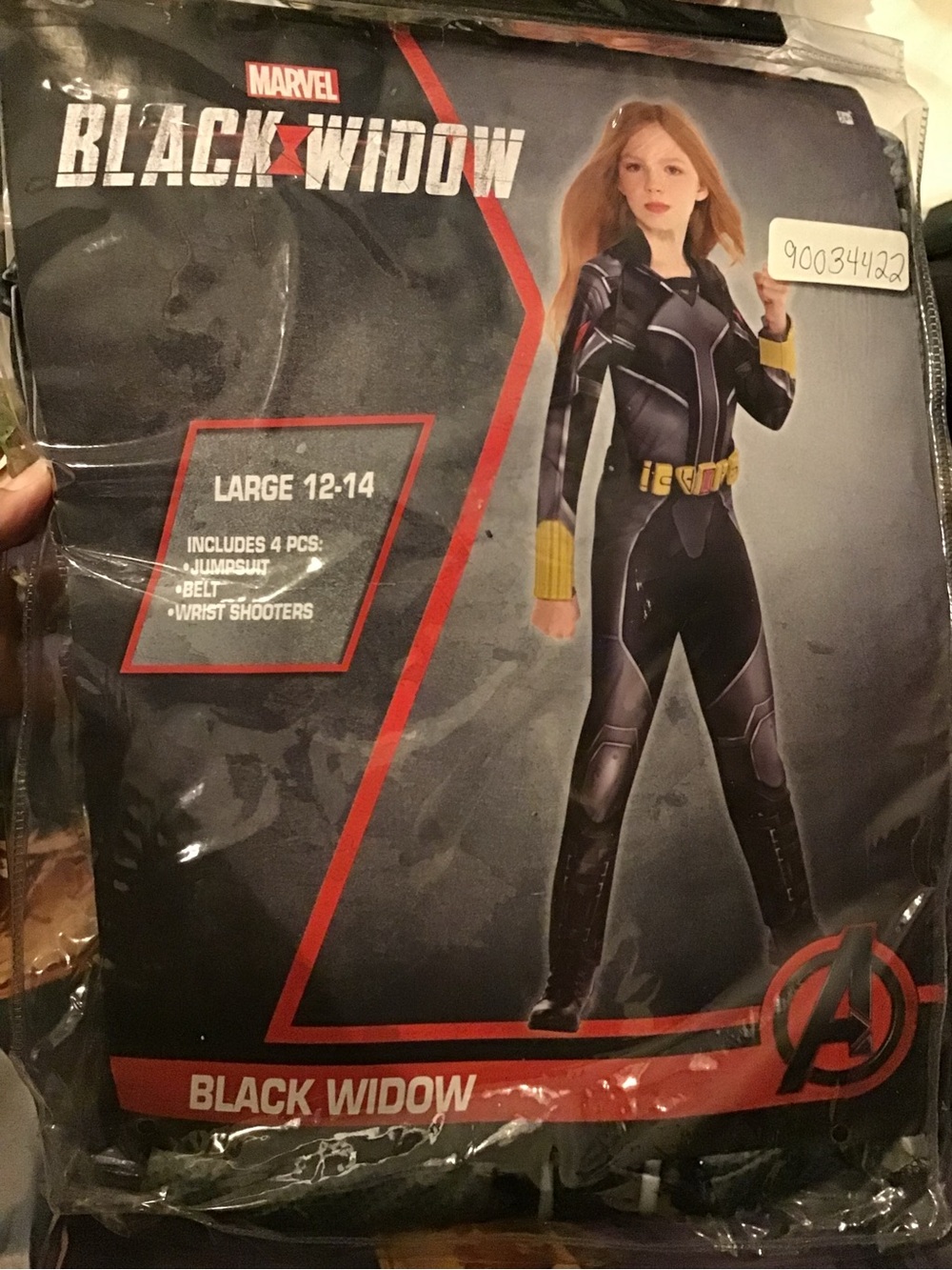 Marvel black widow girls costume size large 12-14